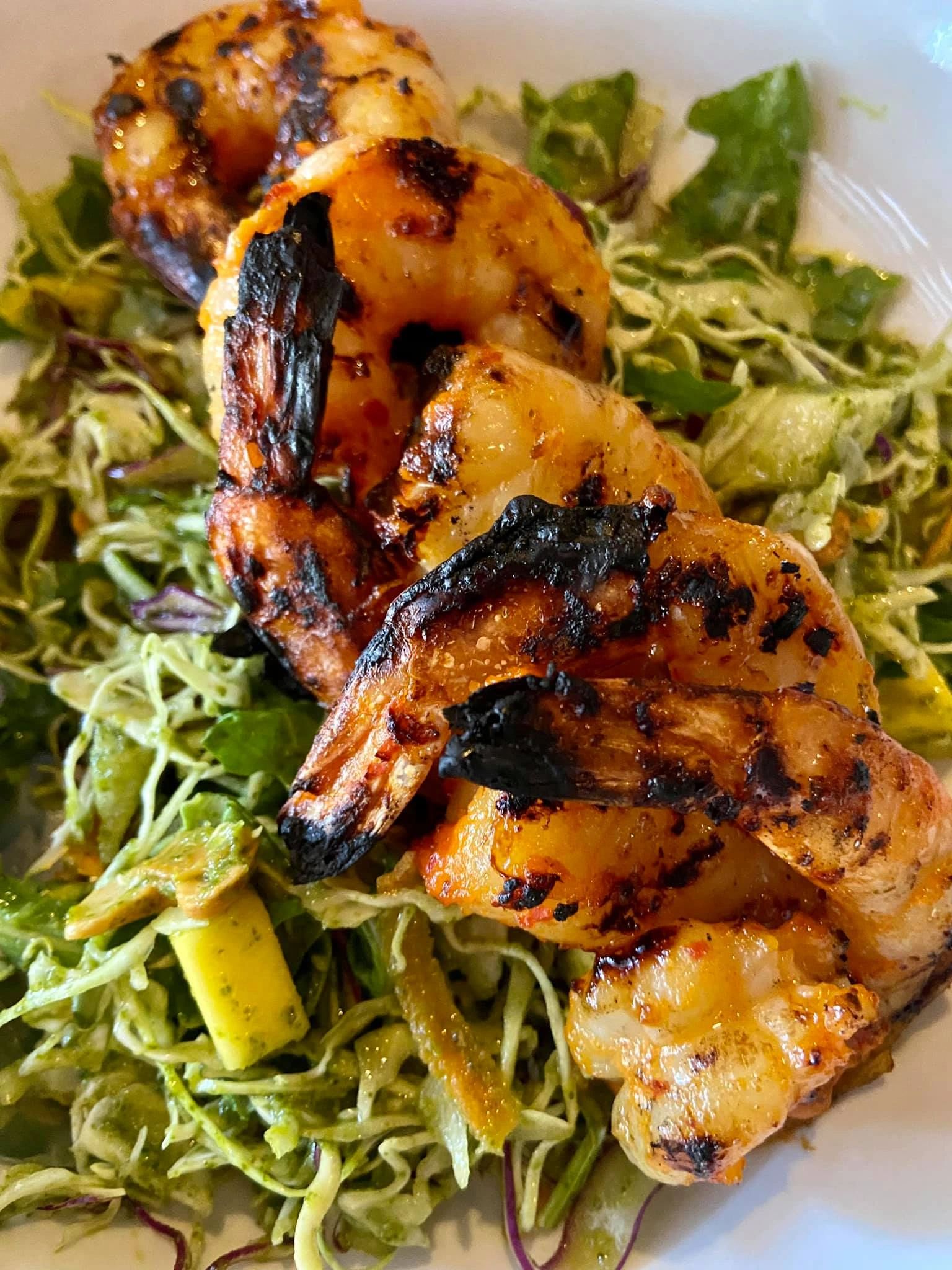 Grilled prawns